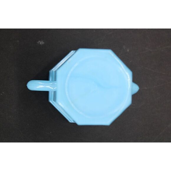 1930s Blue Agate SLAG GLASS Childrens Toy TEA SET 3 Pieces - Picture 14 of 16